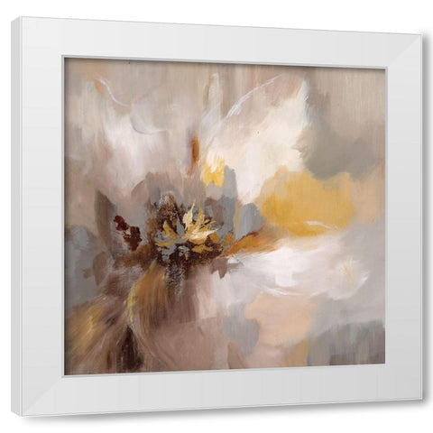 Petals Whisper White Modern Wood Framed Art Print by Nan