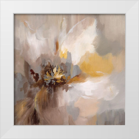 Petals Whisper White Modern Wood Framed Art Print by Nan