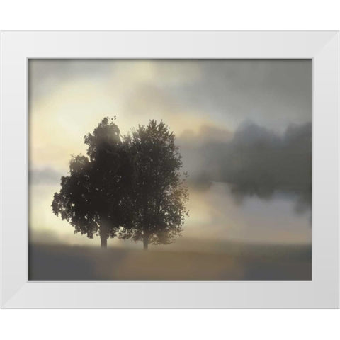 Misty Morning White Modern Wood Framed Art Print by Nan