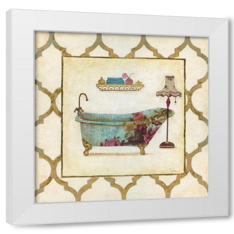 Botanical Bath I White Modern Wood Framed Art Print by Tava Studios
