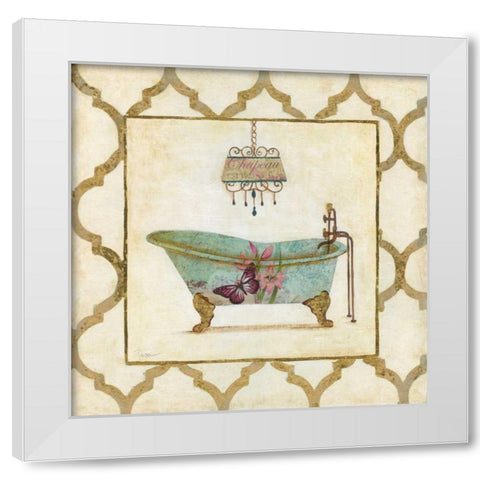 Botanical Bath II White Modern Wood Framed Art Print by Tava Studios