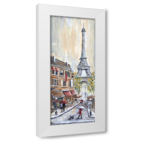 Paris Poodle White Modern Wood Framed Art Print by Dunlap, Marilyn
