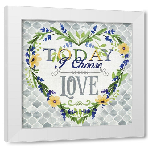 I Choose Love White Modern Wood Framed Art Print by Knutsen, Conrad