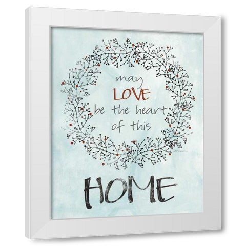 Home Love Wreath White Modern Wood Framed Art Print by Robinson, Carol