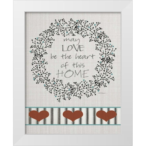 Homespun Love White Modern Wood Framed Art Print by Robinson, Carol