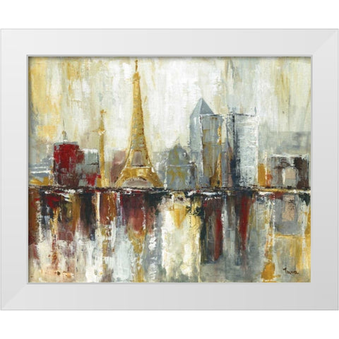 Paris Icons White Modern Wood Framed Art Print by Tava Studios