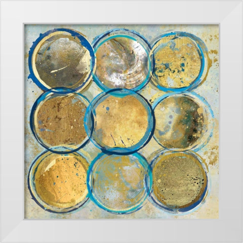 Indigo Gold White Modern Wood Framed Art Print by Robinson, Carol