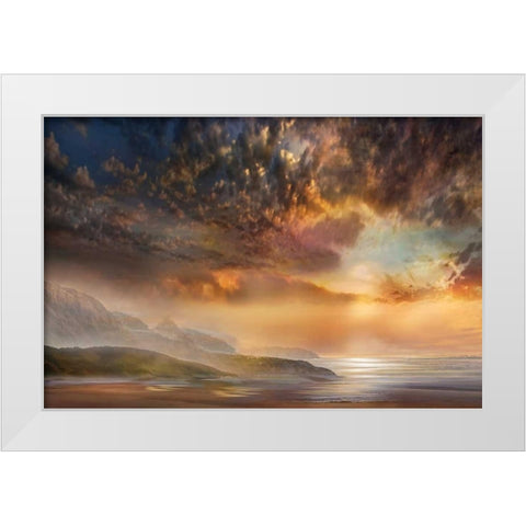Wishful White Modern Wood Framed Art Print by Calascibetta, Mike