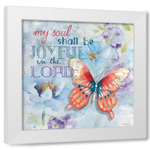 Joyful White Modern Wood Framed Art Print by Robinson, Carol