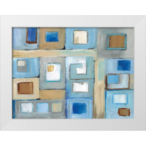 Variation on Greek Key II White Modern Wood Framed Art Print by Nan