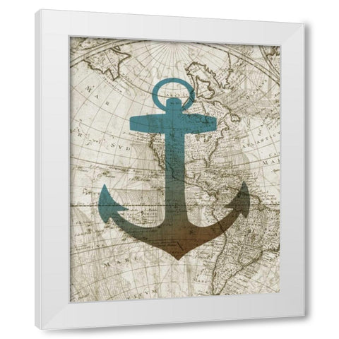 Sea Anchor White Modern Wood Framed Art Print by Knutsen, Conrad