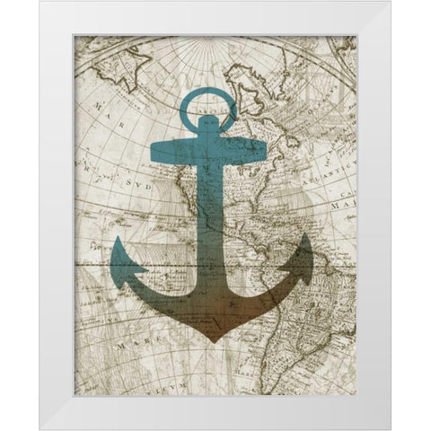 Sea Anchor White Modern Wood Framed Art Print by Knutsen, Conrad