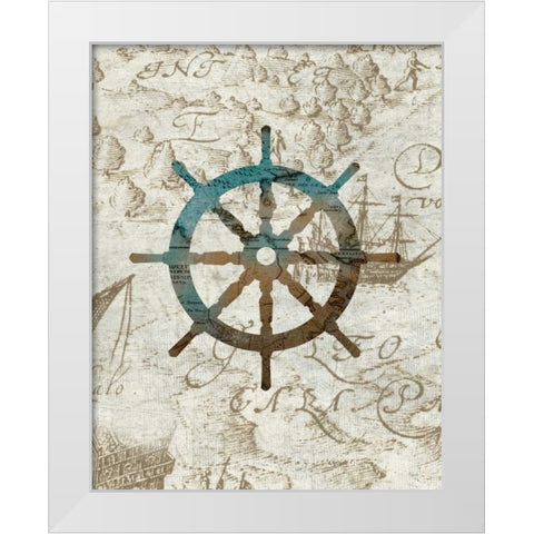 Steering the Sea White Modern Wood Framed Art Print by Knutsen, Conrad