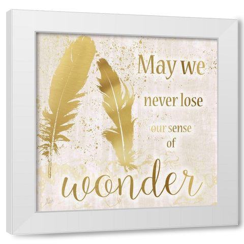 Feathers Wonder White Modern Wood Framed Art Print by Nan