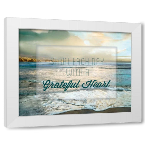 Grateful Heart White Modern Wood Framed Art Print by Calascibetta, Mike