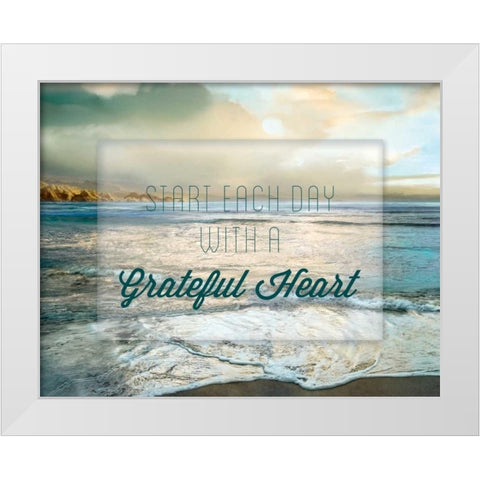 Grateful Heart White Modern Wood Framed Art Print by Calascibetta, Mike
