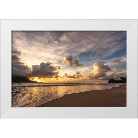 Sunset in Hanalei White Modern Wood Framed Art Print by Delimont, Danita