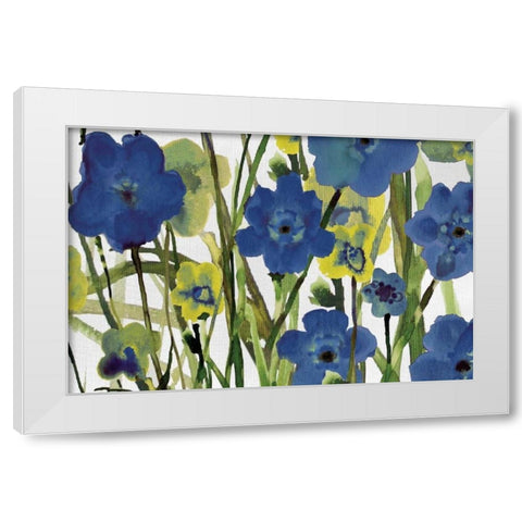 Picking Flowers White Modern Wood Framed Art Print by Jill, Susan