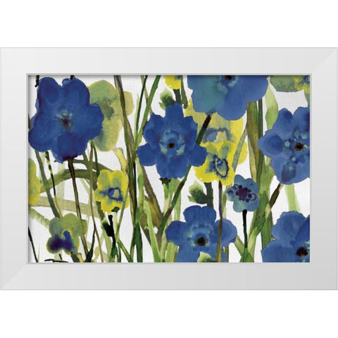 Picking Flowers White Modern Wood Framed Art Print by Jill, Susan