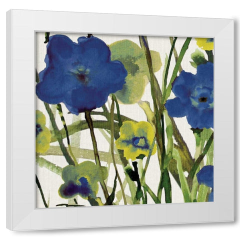 Picking Flowers I White Modern Wood Framed Art Print by Jill, Susan