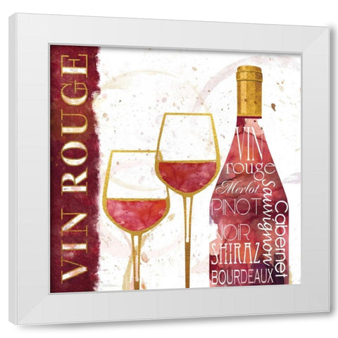 Vin Rouge White Modern Wood Framed Art Print by Robinson, Carol