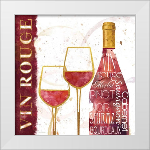 Vin Rouge White Modern Wood Framed Art Print by Robinson, Carol