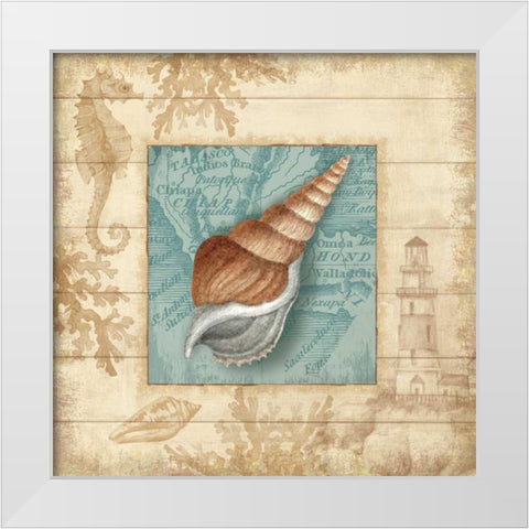 Beach Comber II White Modern Wood Framed Art Print by Knutsen, Conrad