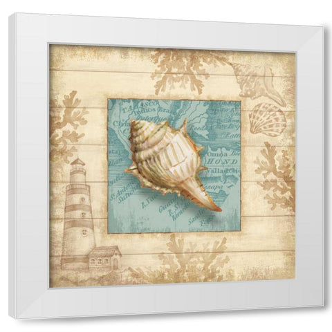 Beach Comber IV White Modern Wood Framed Art Print by Knutsen, Conrad