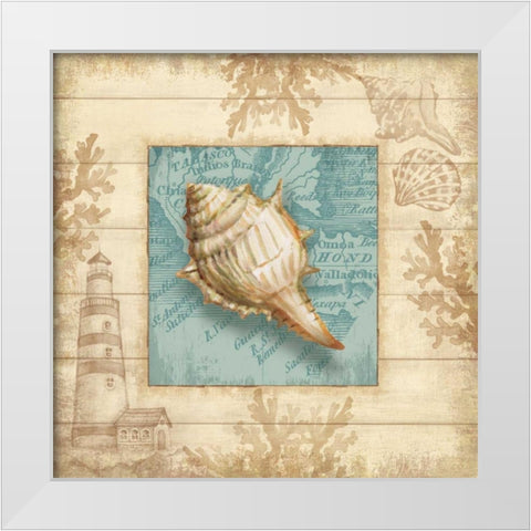 Beach Comber IV White Modern Wood Framed Art Print by Knutsen, Conrad