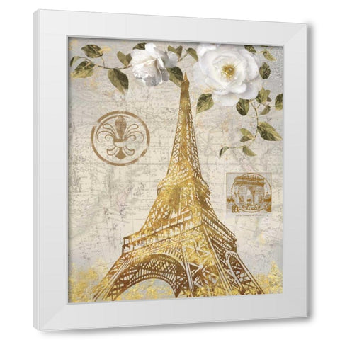 Le Jardin Eiffel White Modern Wood Framed Art Print by Nan