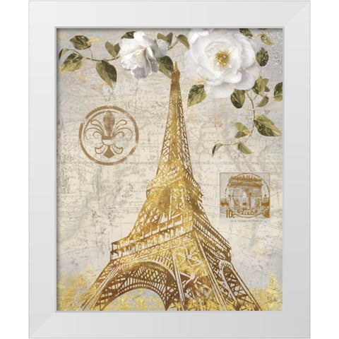 Le Jardin Eiffel White Modern Wood Framed Art Print by Nan