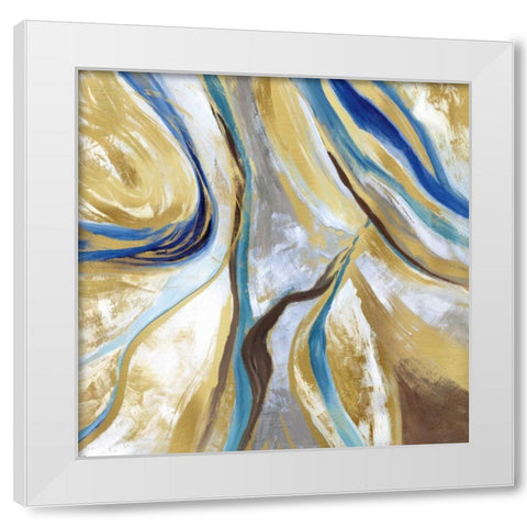 Agate and Gold II White Modern Wood Framed Art Print by Nan