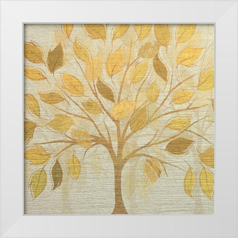 Golden Orchard White Modern Wood Framed Art Print by Jill, Susan