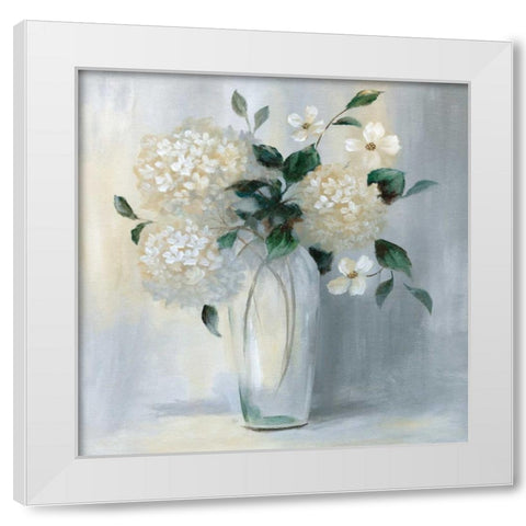 Carolina Springs Bouquet White Modern Wood Framed Art Print by Nan