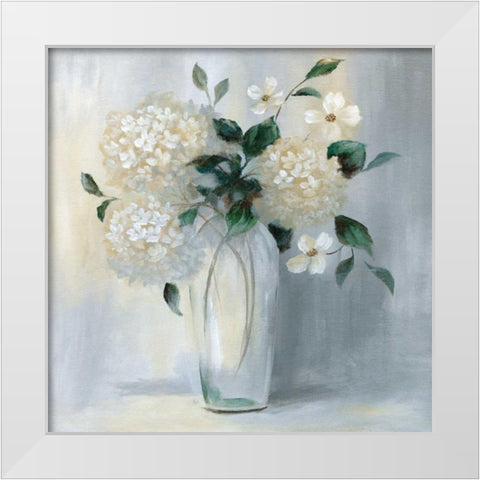 Carolina Springs Bouquet White Modern Wood Framed Art Print by Nan