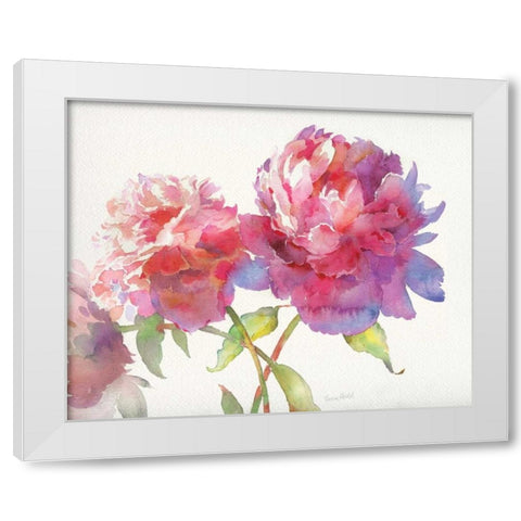 Prize Peonies II White Modern Wood Framed Art Print by Troise Heidel, Theresa