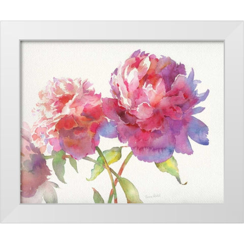 Prize Peonies II White Modern Wood Framed Art Print by Troise Heidel, Theresa