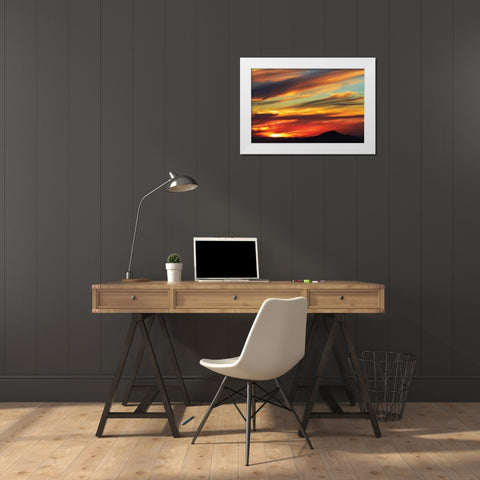 South Island Sunset White Modern Wood Framed Art Print by Delimont, Danita