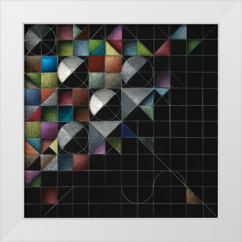 Rainbow Geo I White Modern Wood Framed Art Print by Berman, Ken