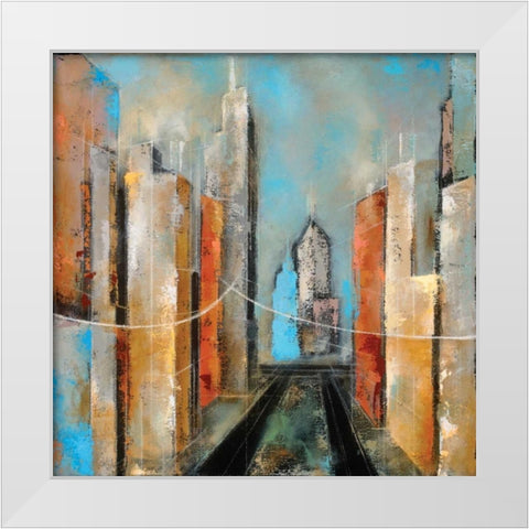 Streetscape I White Modern Wood Framed Art Print by Berman, Ken