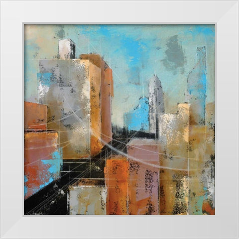 Streetscape II White Modern Wood Framed Art Print by Berman, Ken