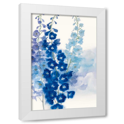 Delphinium I White Modern Wood Framed Art Print by Daniels, Rogier