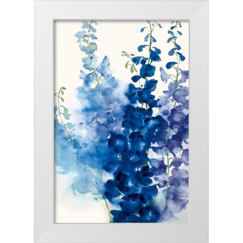 Delphinium II White Modern Wood Framed Art Print by Daniels, Rogier