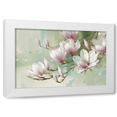Magnolia Morning White Modern Wood Framed Art Print by Daniels, Rogier