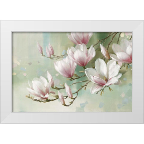 Magnolia Morning White Modern Wood Framed Art Print by Daniels, Rogier