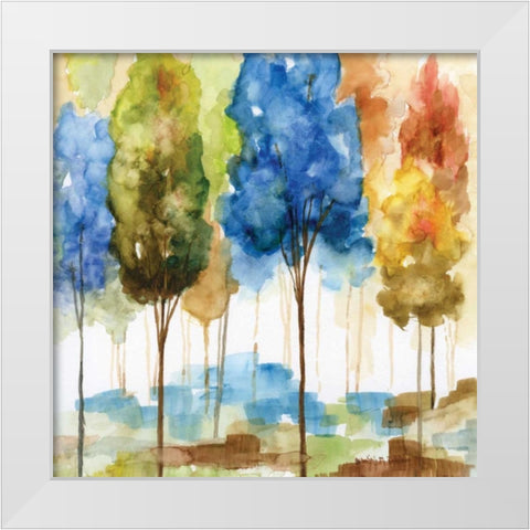 Magical Forest II White Modern Wood Framed Art Print by Nan