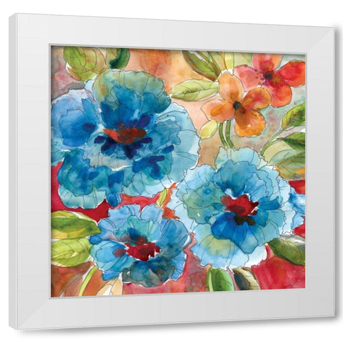 Garden Party II White Modern Wood Framed Art Print by Robinson, Carol