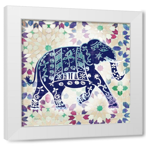 Painted Elephant I White Modern Wood Framed Art Print by Craven, Katrina
