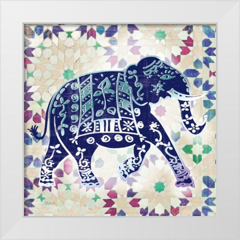 Painted Elephant I White Modern Wood Framed Art Print by Craven, Katrina