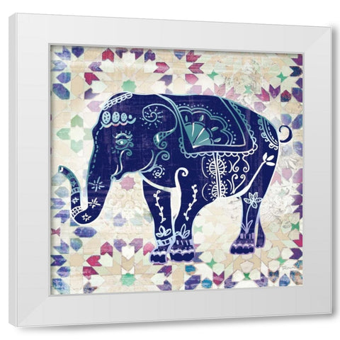 Painted Elephant II White Modern Wood Framed Art Print by Craven, Katrina